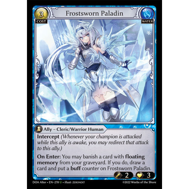 Frostsworn Paladin - DOA Alter EN-278 - x1 - Uncommon - Near Mint - Foil - Grand Archive TCG