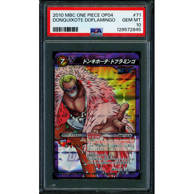 Donquixote Doflamingo - 71/71 OP04 - PSA 10 - Miracle Rare - Japanese - Carddass - One Piece - 72845