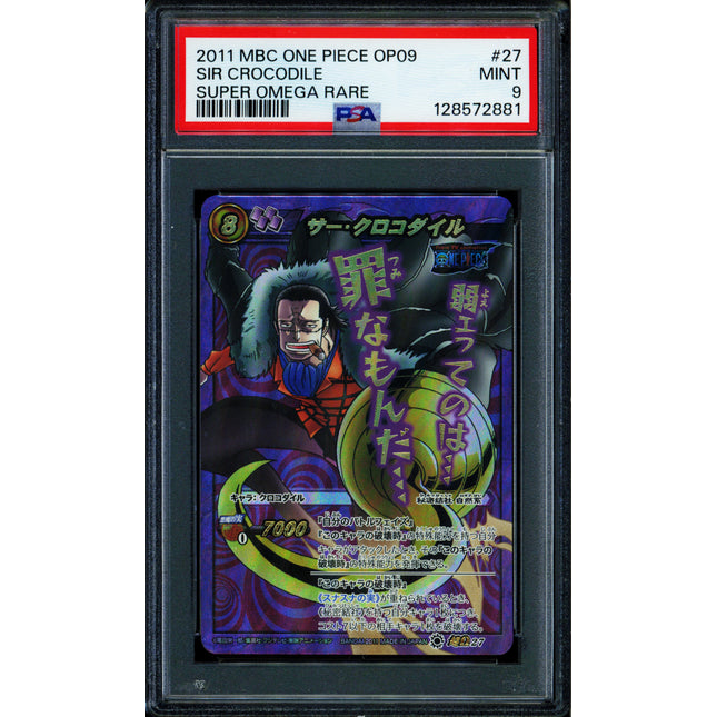 Sir Crocodile - 27 OP09 - PSA 9 - Super Omega Rare - Japanese - Carddass - One Piece - 72881