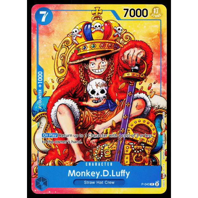 Monkey D Luffy - P-043 - NM - English Non-Holo - Promo - One Piece - OP1-65