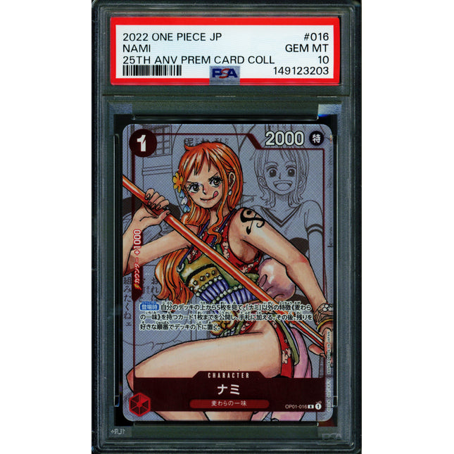 Nami - OP01-016 - PSA 10 - 25th Anniversary - Japanese - One Piece - 149-22