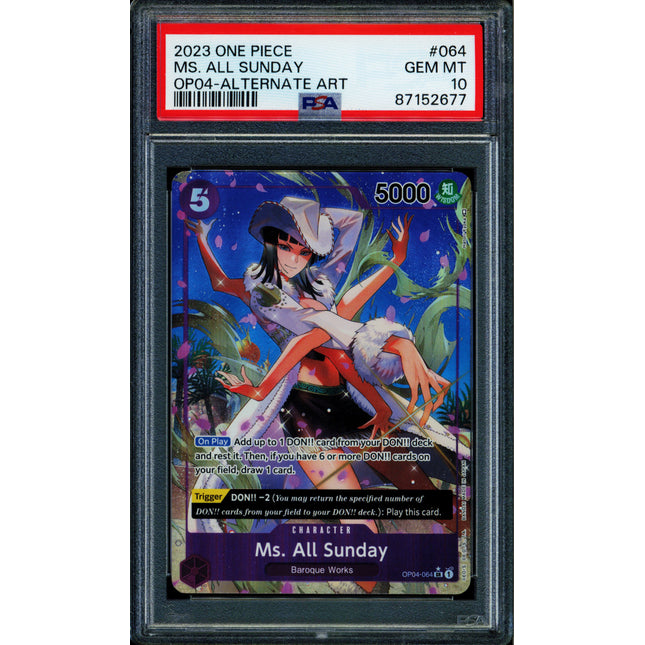 Ms. All Sunday - OP04-064 - PSA 10 - Alt Art - English - One Piece - 526