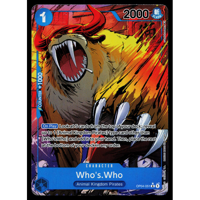 Whos Who - OP04-051 - NM - Rare - Alternate Art - One Piece - OP1-40