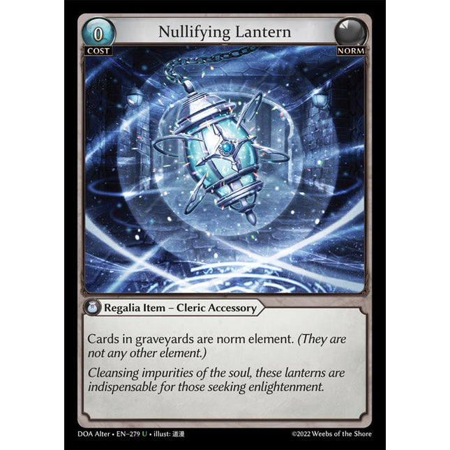 Nullifying Lantern - DOA Alter EN-279 - x1 - Uncommon - Near Mint - Foil - Grand Archive TCG