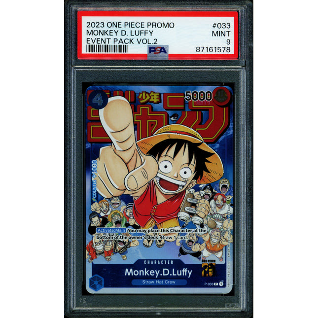 Monkey D Luffy - P-033 - PSA 9 - Promo - English - One Piece - 615