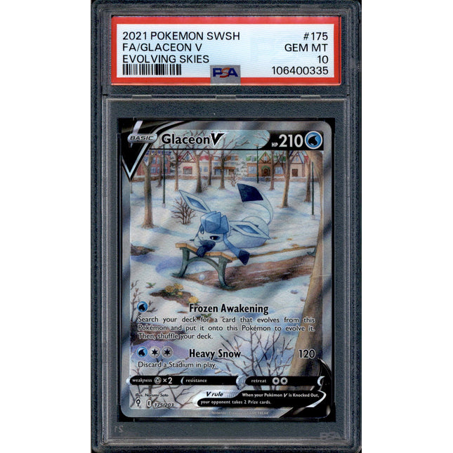 Glaceon V - 175/203 - PSA 10 - Alt Art - Evolving Skies - Pokemon - 10650