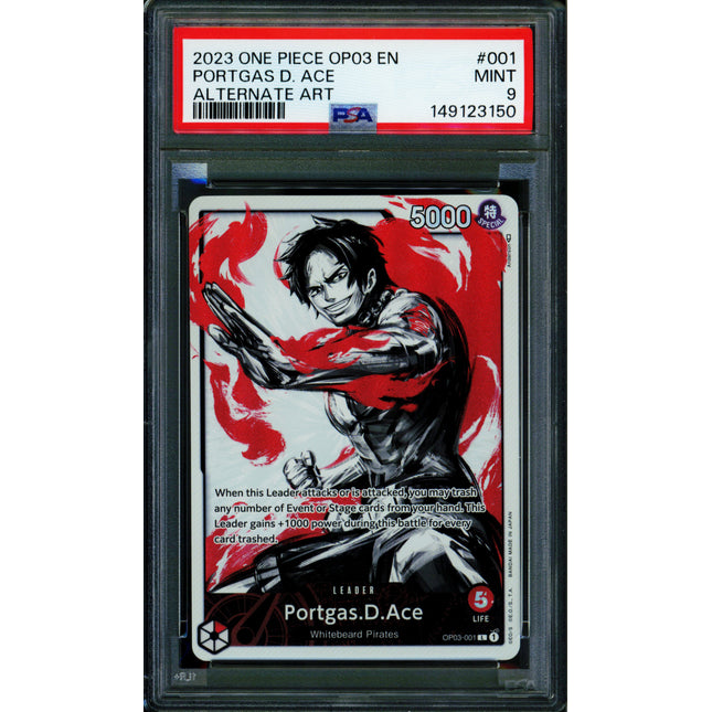 Portgas D Ace - OP03-001 - PSA 9 - Alternate Art - English - One Piece - 149-33