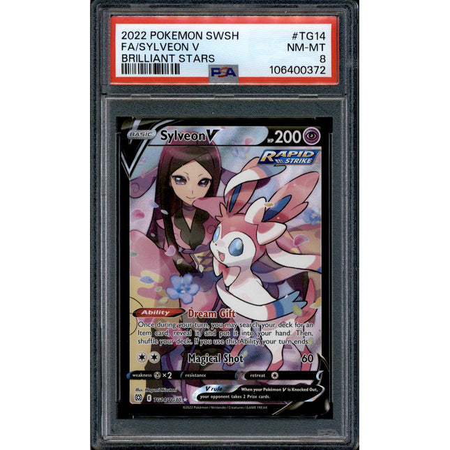 Sylveon V - TG14/TG30 - PSA 8 - Full Art - Brilliant Stars - Pokemon - 10644