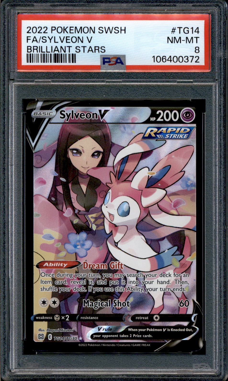 sylveon v pokemon card price Sylveon V - TG14/TG30 - PSA 8 - Full Art - Brilliant Stars - Pokemon