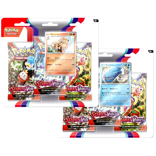 Scarlet and Violet 3 Pack Blister Case - 24x Quantity - Pokemon - Sealed