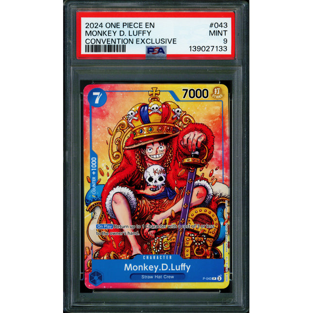 Monkey D Luffy - P-043 - PSA 9 - Convention Non-Foil - English - One Piece - 139