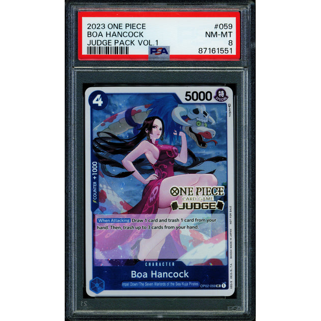 Boa Hancock - OP02-059 - PSA 8 - Judge Promo - English - One Piece - 615