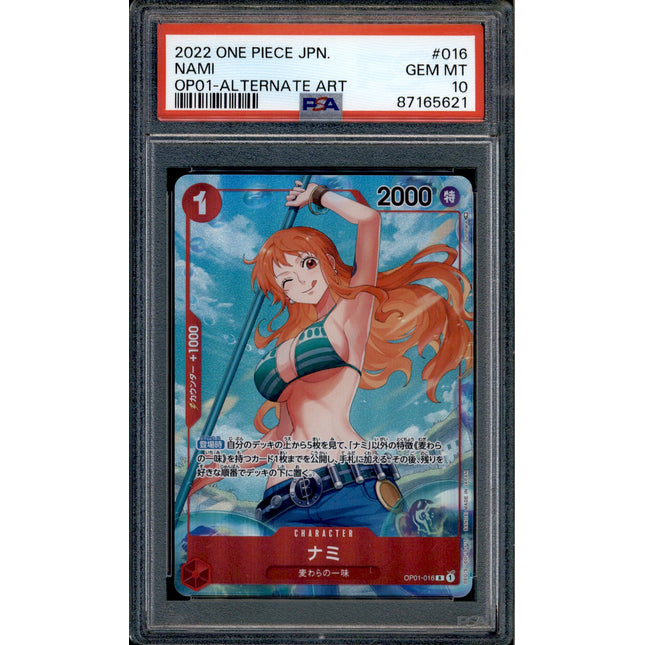 Nami - OP01-016 - PSA 10 - Alt Art - Japanese - One Piece - 65621