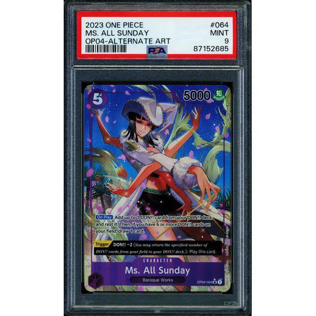 Ms. All Sunday - OP04-064 - PSA 9 - Alt Art - English - One Piece - 526