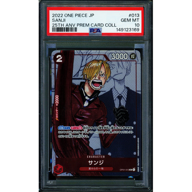 Sanji - OP01-013 - PSA 10 - 25th Anniversary - Japanese - One Piece - 149-12