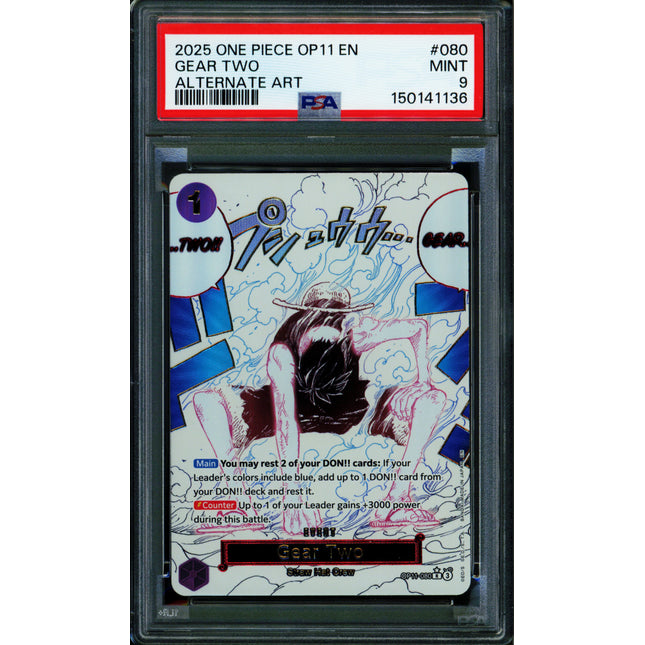 Gear Two - OP11-080 - PSA 9 - Alternate Art - English - One Piece - 150-05