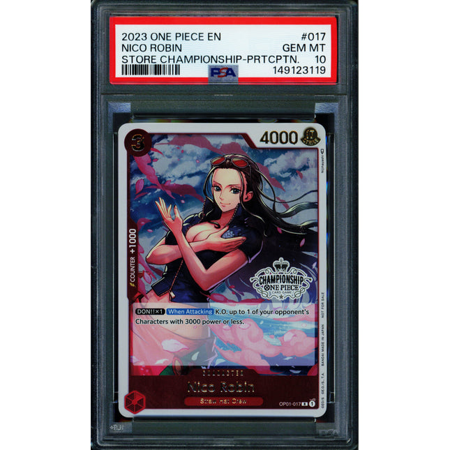 Nico Robin - OP01-017 - PSA 10 - Store Championship - English - One Piece - 149-23
