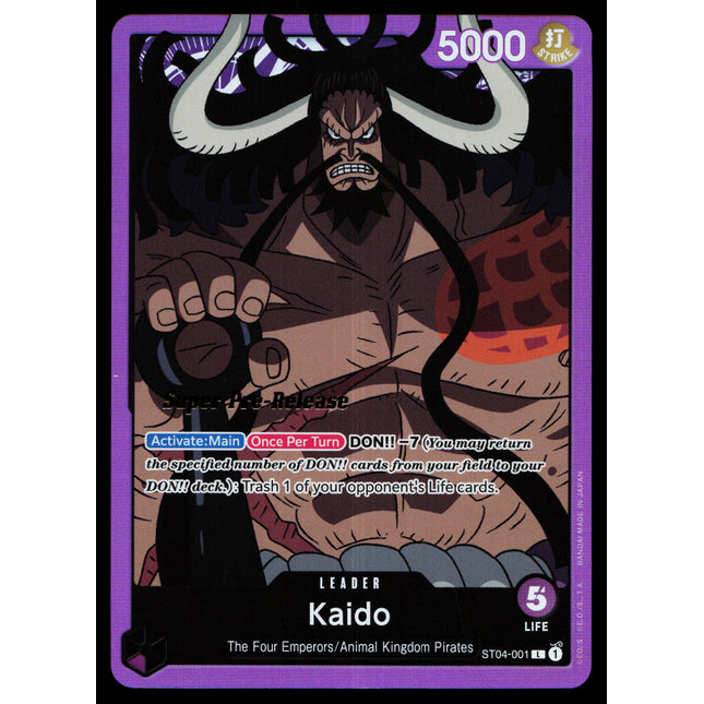 Kaido - ST04-001 - NM - Super Pre-release - Promo - One Piece - OP1-6