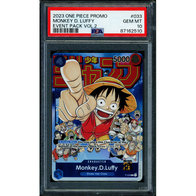 Monkey D. Luffy - P-033 - PSA 10 - Promo - English - One Piece - 624-625