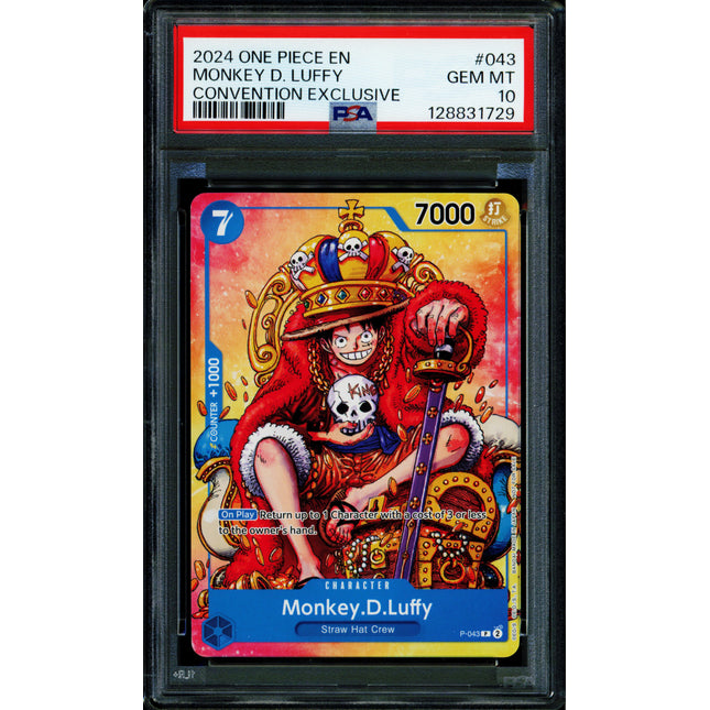 Monkey D Luffy - P-043 - PSA 10 - Convention Promo - English - One Piece - 128