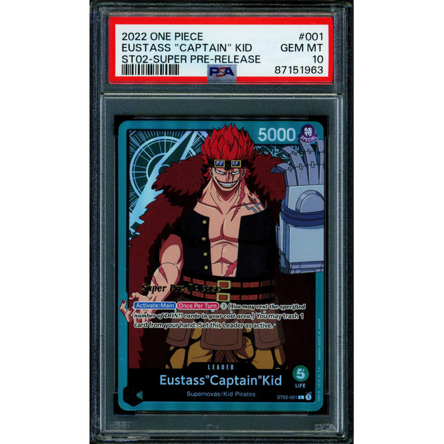 Eustass Captain Kid - ST02-001 - PSA 10 - Super Pre-Release - English - One Piece - 519