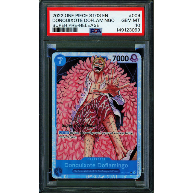 Donquixote Doflamingo - ST03-003 - PSA 10 - Super Pre Release - English - One Piece - 149-25
