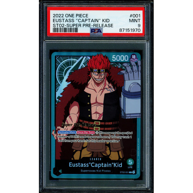 Eustass Captain Kid - ST02-001 - PSA 9 - Alt Art - Super Pre-Release - One Piece - 519