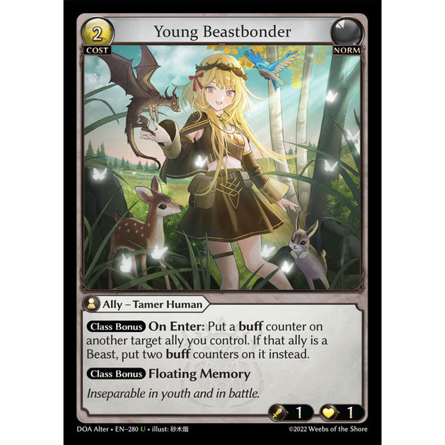 Young Beastbonder - DOA Alter EN-280 - x1 - Uncommon - Near Mint - Non-Foil - Grand Archive TCG