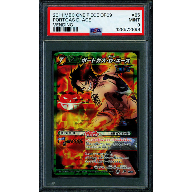 Portgas D Ace - 85/85 OP09 - PSA 9 - Miracle Rare - Japanese - Carddass - One Piece - 72899