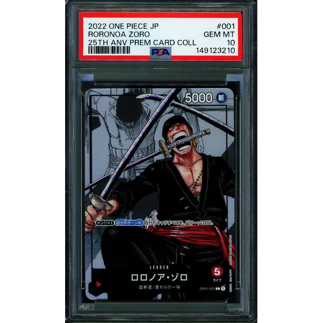 Roronoa Zoro - OP01-001 - PSA 10 - 25th Anniversary - Japanese - One Piece - 149-07