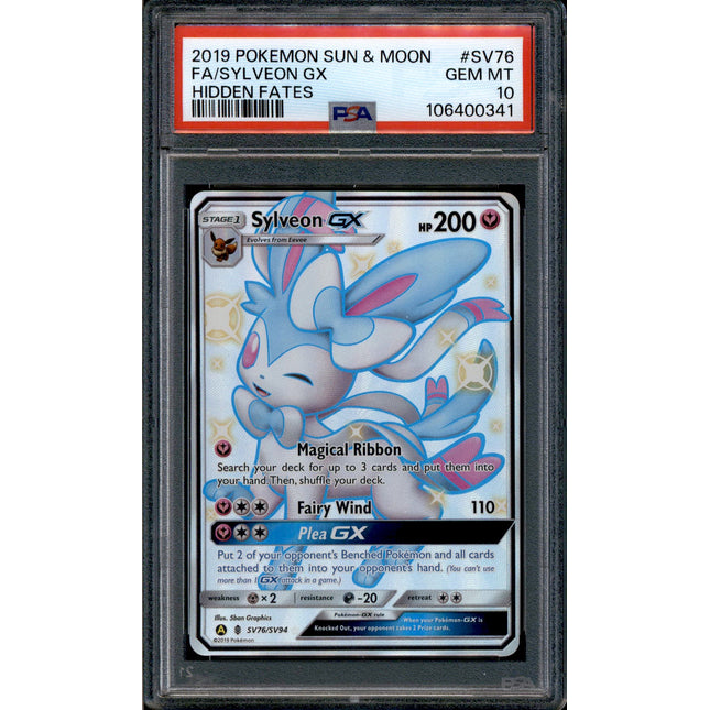 Sylveon GX - SV76/SV94 - PSA 10 - Shiny FA - Hidden Fates - Pokemon - 10672