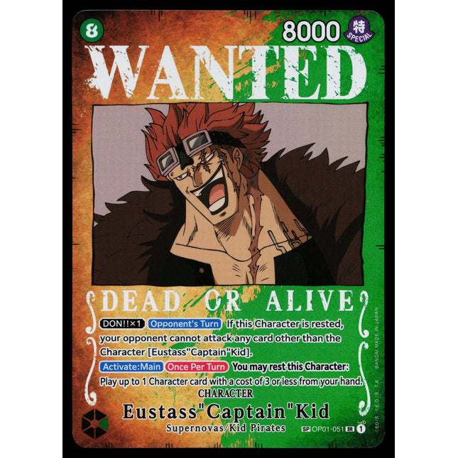 Eustass Captain Kid - OP01-051 - NM - Wanted Secret - OP01 - One Piece - OP-3-29