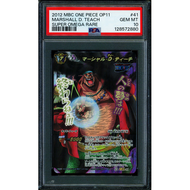 Marshall D Teach - 41 OP11 - PSA 10 - Super Omega Rare - Japanese - Carddass - One Piece - 72880