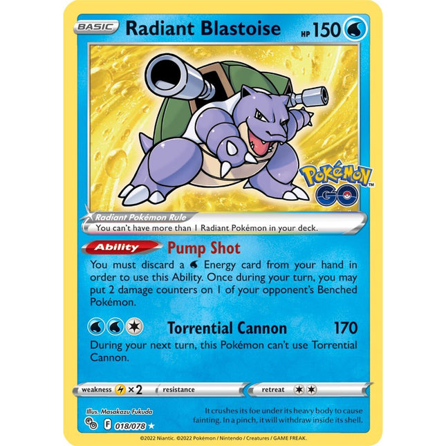 Radiant Blastoise (018/078) [Pokémon GO]