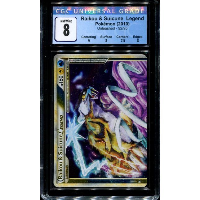 Raikou & Suicune Top - 92/95 - CGC 8 - Ultra Rare - Unleashed - Pokemon - 68399
