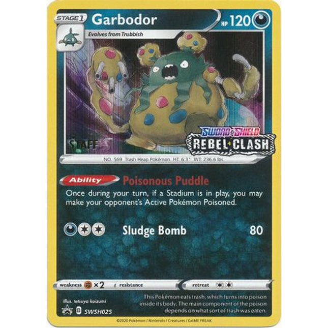 Garbodor (Staff Prerelease Promo) (SWSH025) [Sword & Shield: Black Star Promos]
