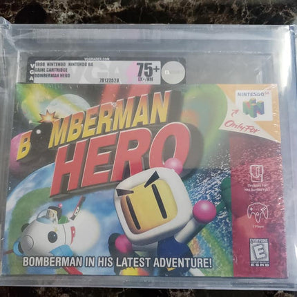 Bomberman Hero - Nintendo 64 - VGA 75+ - Silver - EX+/NM - Brand New Sealed