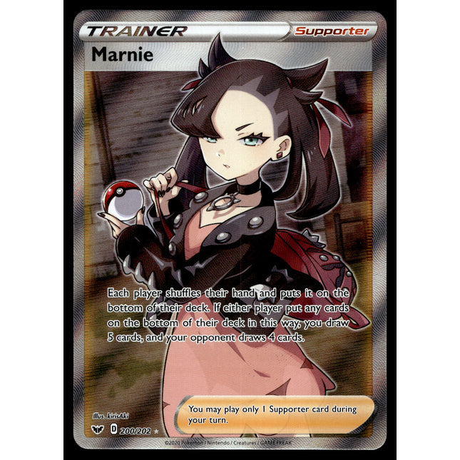 Marnie - 200/202 - NM - Full Art - Sword & Shield - Pokemon - C3-28