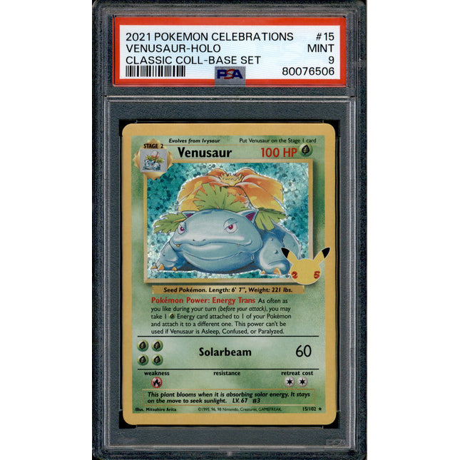 Venusaur - 15/102 - PSA 9 - Holo - Celebrations - Pokemon - 76506