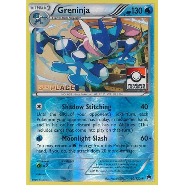 Greninja (40/122) (League Promo 3rd Place) [XY: BREAKpoint]