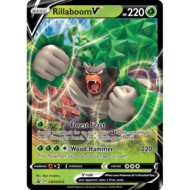 Rillaboom V (SWSH014) (Jumbo Card) [Sword & Shield: Black Star Promos]