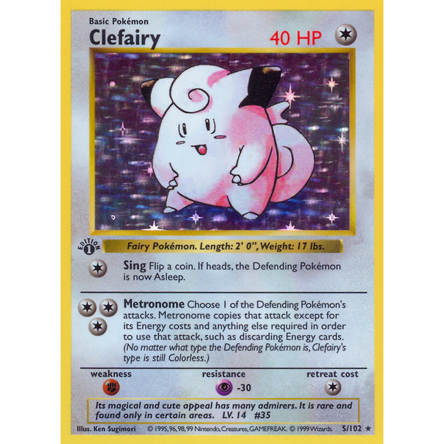 Clefairy (5/102) (Shadowless) [Base Set 1st Edition]
