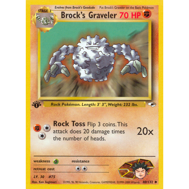 Brock's Graveler (40/132) [Gym Heroes 1st Edition]