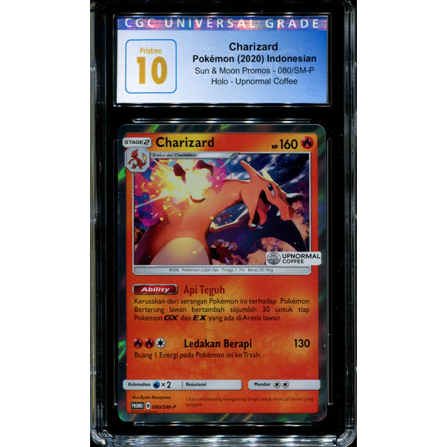 Charizard - 080/SM-P - CGC 10 - Sun & Moon Promos - Indonesian - Upnormal Coffee - Pokemon - 94136