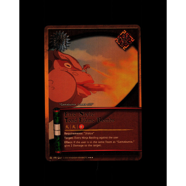 Fire Style: Toad Flame Bombs - 195 - NM - Unlimited - Super Rare Foil - Naruto CCG - D3-124