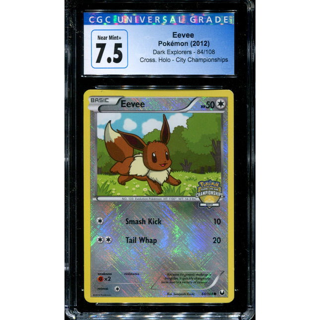Eevee - 84/108 - CGC 7.5 - City Championship - Dark Explorers - Pokemon - 54159