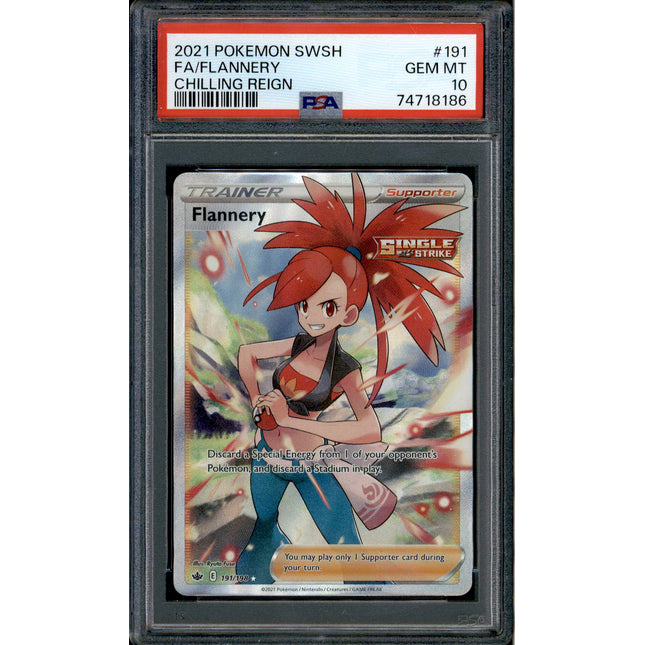 Flannery - 191/198 - PSA 10 - Full Art - Chilling Reign - Pokemon - 18186