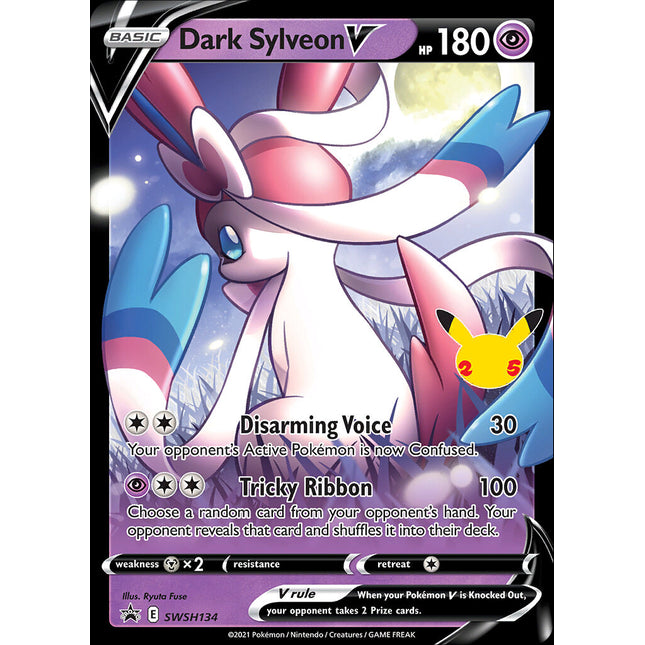 Dark Sylveon V (SWSH134) (Celebrations) [Sword & Shield: Black Star Promos]