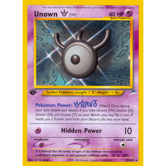 Unown [W] (29/105) [Neo Destiny 1st Edition]
