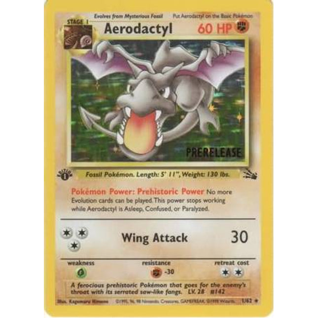 Aerodactyl (1/62) (Prerelease Promo) [Fossil 1st Edition]